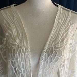 Raj Cream Embroidered Coverup